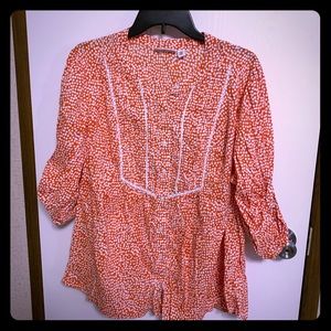 Orange with white dots Blouse